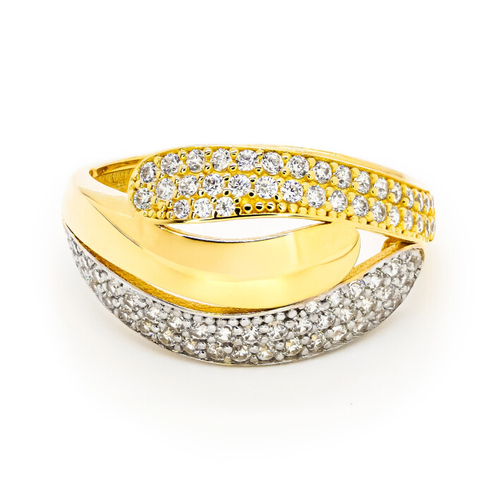 Prsten ze žlutého zlata se zirkony 99159390236