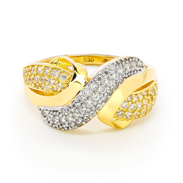 Prsten ze žlutého zlata se zirkony 99160390235