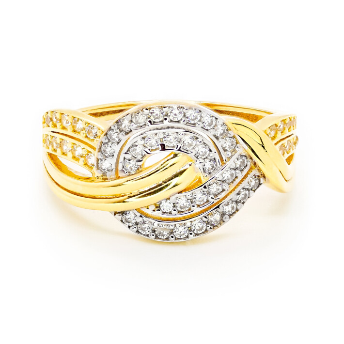 Prsten ze žlutého zlata se zirkony 99161390241