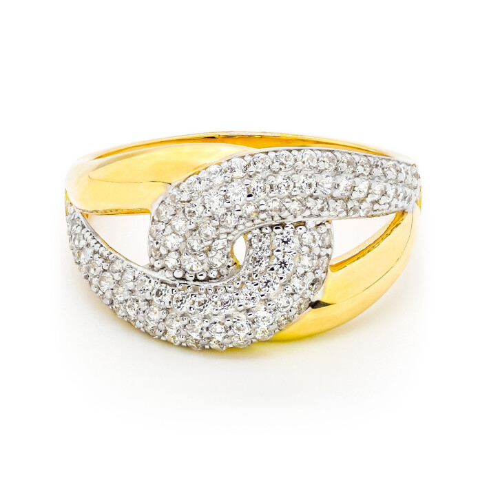 Prsten ze žlutého zlata se zirkony 99164390233