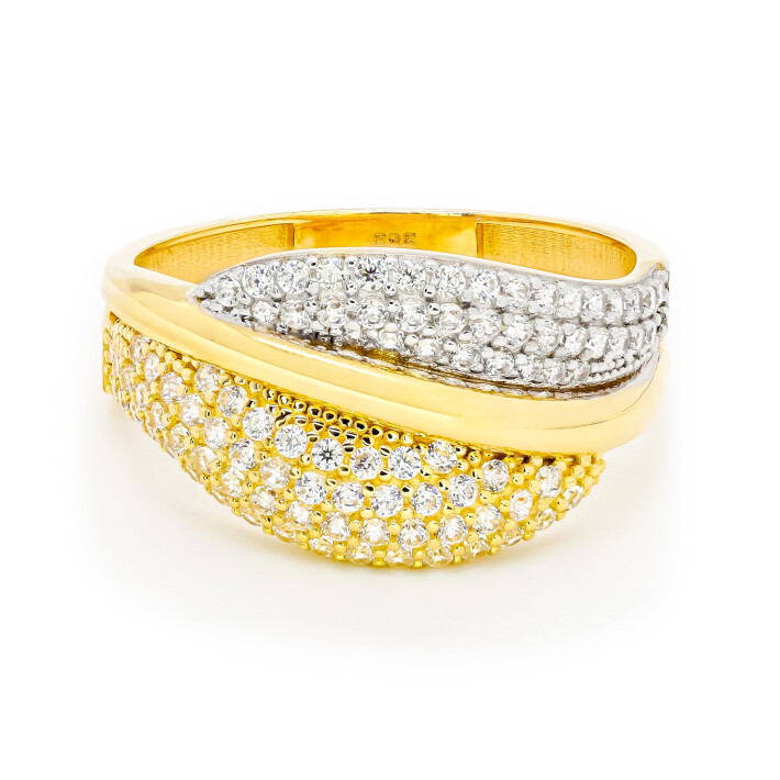 Prsten ze žlutého zlata se zirkony 99164390234