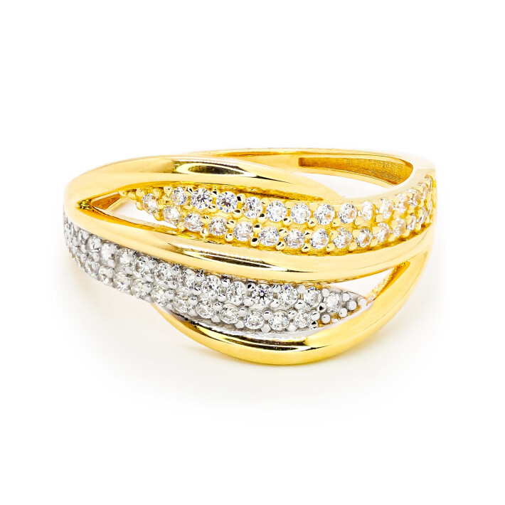 Prsten ze žlutého zlata se zirkony 99165390240