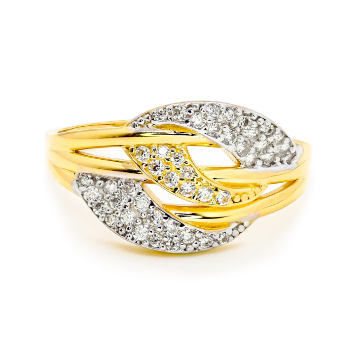 Prsten ze žlutého zlata se zirkony 99165390248