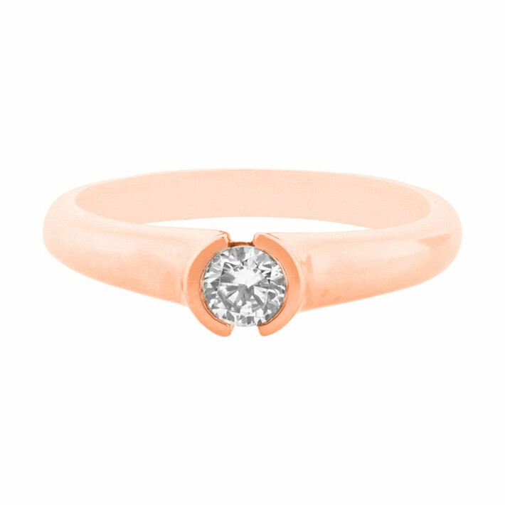 Zásnubní prsten z růžového zlata s diamantem 99RI0001R