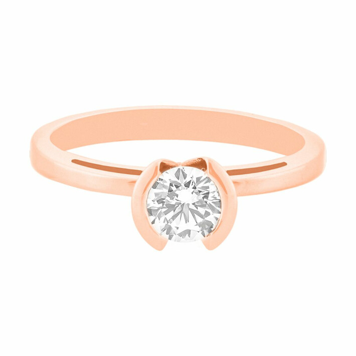 Zásnubní prsten z růžového zlata s diamantem 99RI0012R