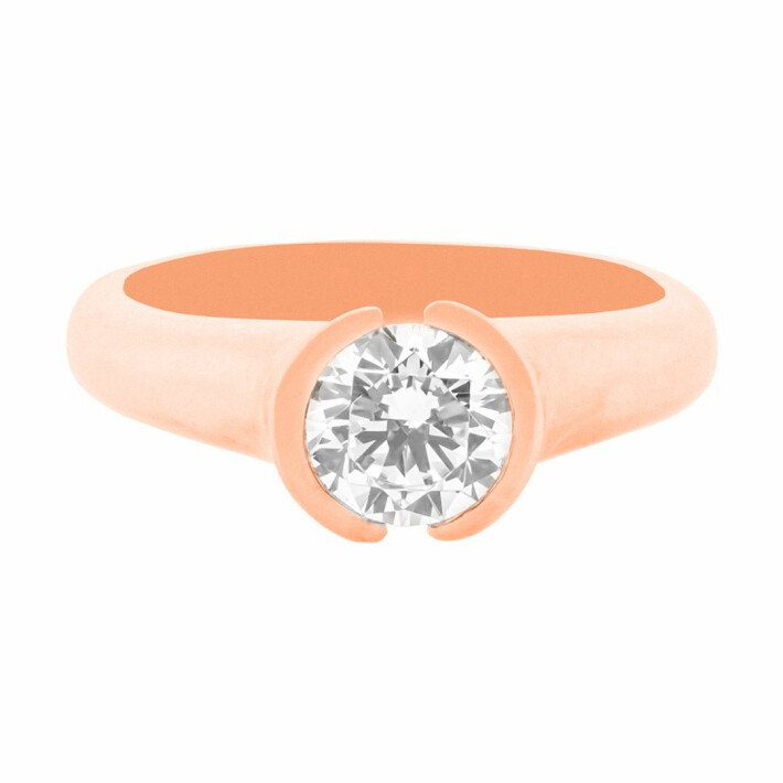 Zásnubní prsten z růžového zlata s diamantem 99RI0013R