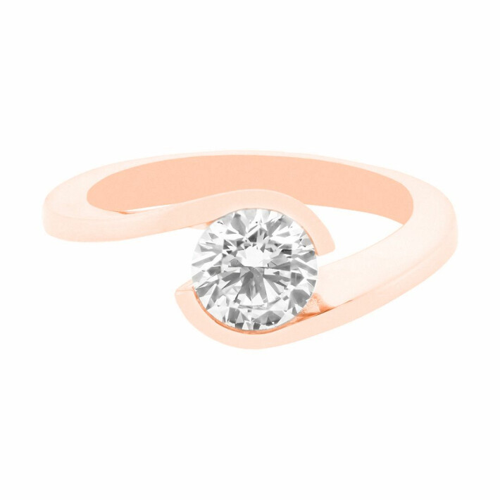 Zásnubní prsten z růžového zlata s diamantem 99RI0014R