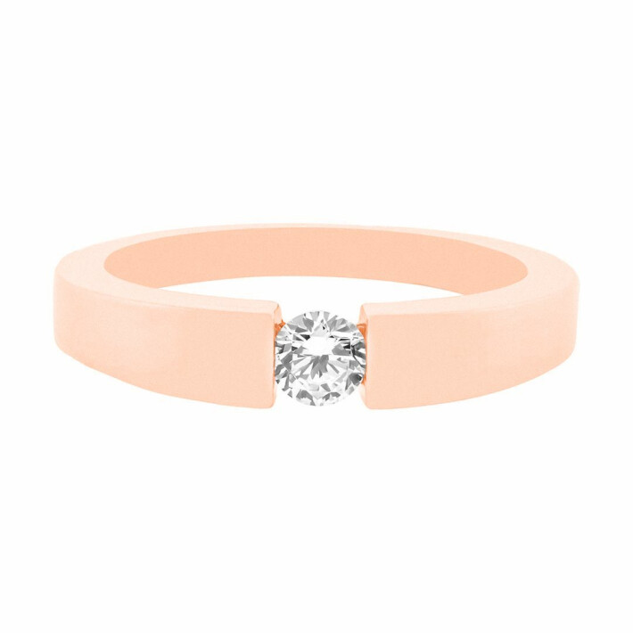 Zásnubní prsten z růžového zlata s diamantem 99RI0015R