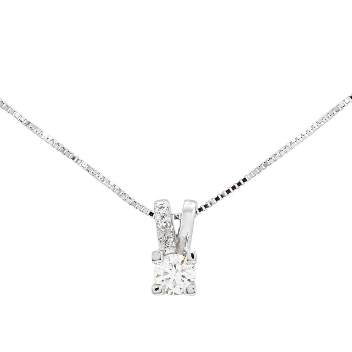 Náhrdelník z bílého zlata s diamanty CLD4511014G7