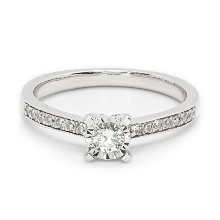 Prsten z bílého zlata s diamanty CR10388W13