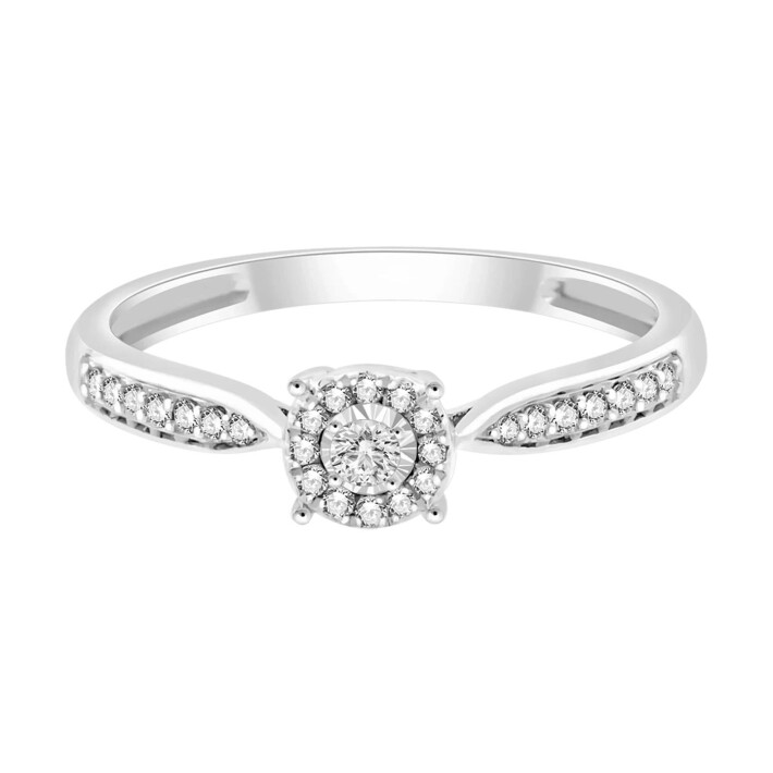 Prsten z bílého zlata s diamanty DR66404W