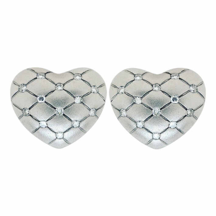Zlaté náušnice ve tvaru srdce s diamanty ELLK0069310L