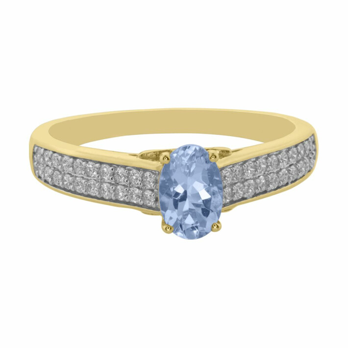 Zlatý prsten s akvamarínem a diamanty FR1056219AQ