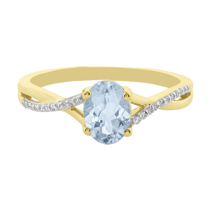 Zlatý prsten s akvamarínem a diamanty FR1065606AQ