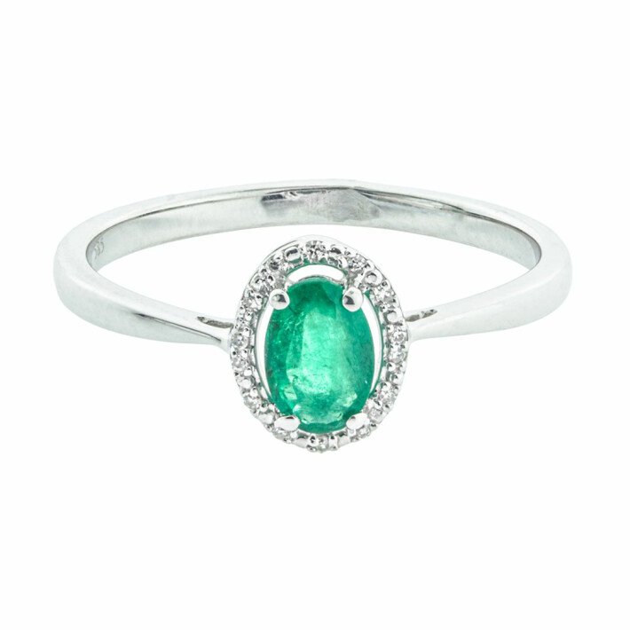 Zlatý prsten se smaragdem a diamanty FR432402EM