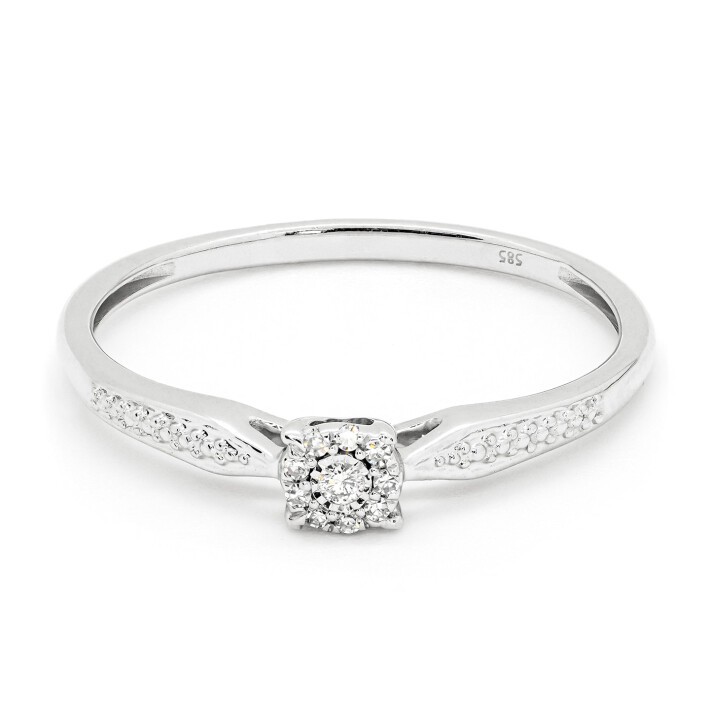 Prsten z bílého zlata s diamanty  FR611104W