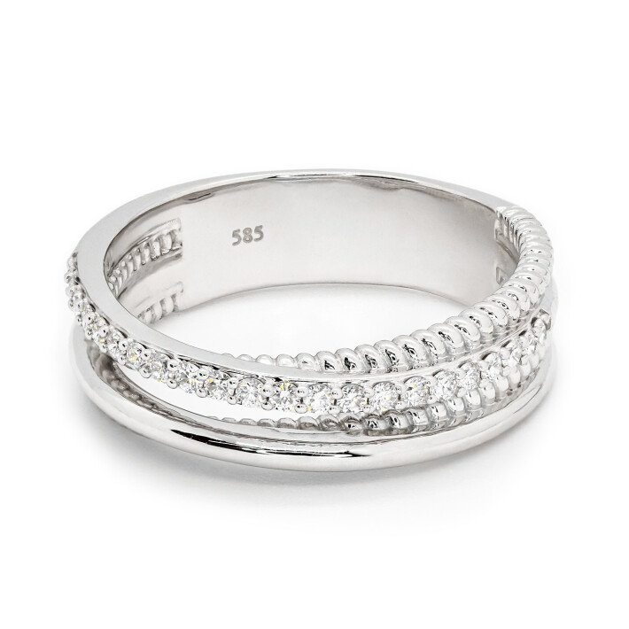 Prsten z bílého zlata s diamanty FR74W