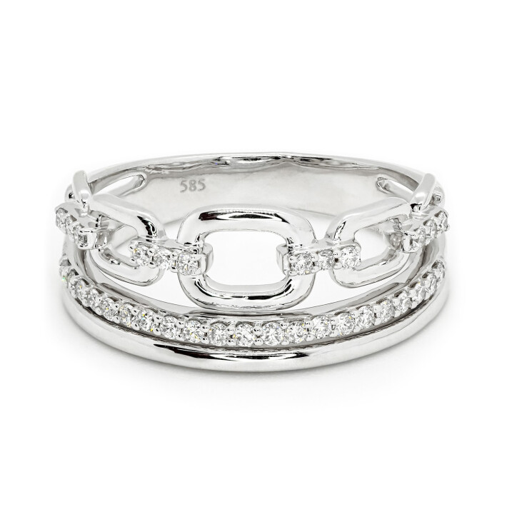 Prsten z bílého zlata s diamanty FR78W