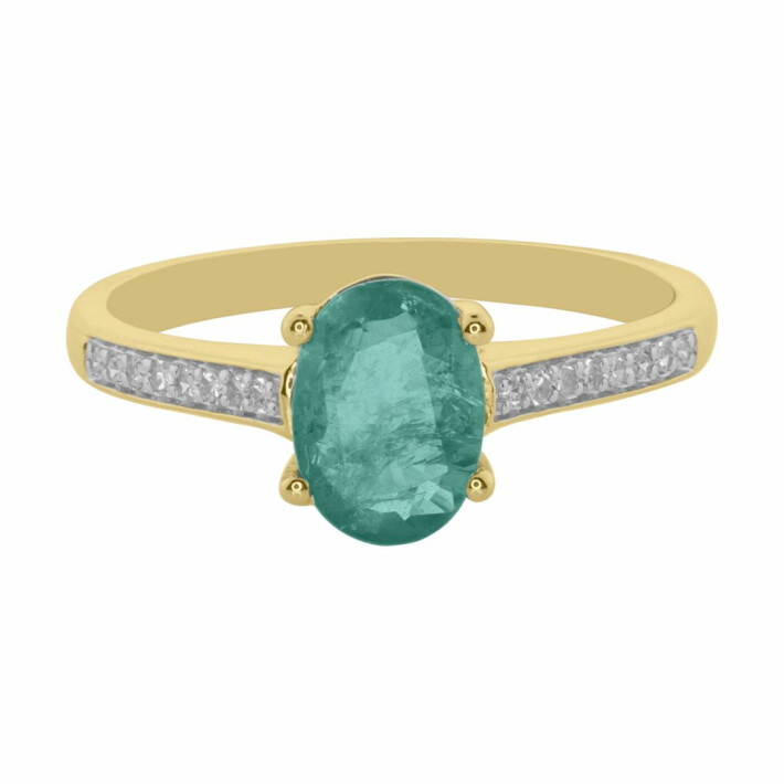 Zlatý prsten se smaragdem a diamanty FR862706EM