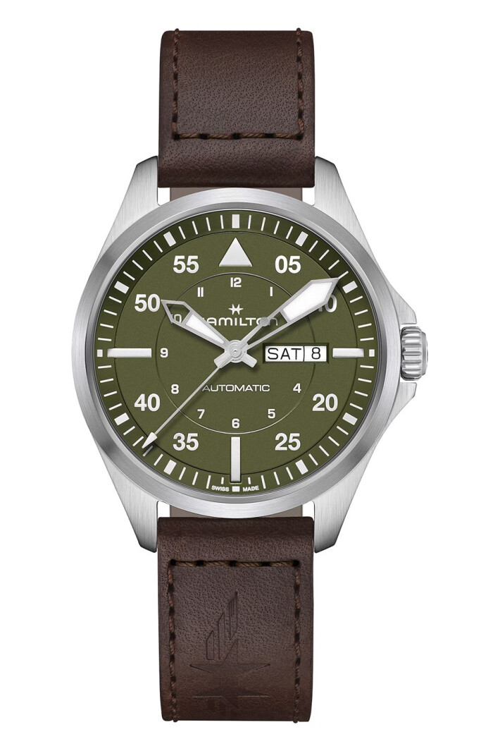 Khaki Aviation Pilot Day Date Auto H64635560