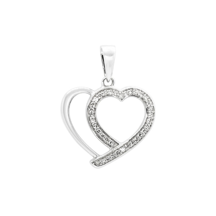 Přívěsek ve tvaru srdce s diamanty JP4310W