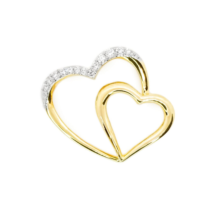 Přívěsek ve tvaru srdce s diamanty JP7014Y