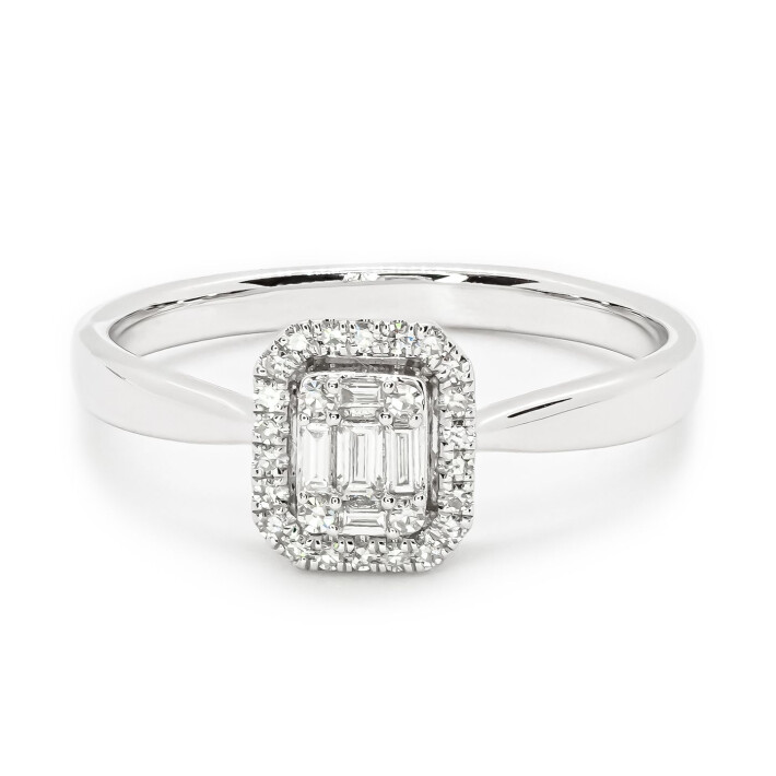 Prsten z bílého zlata s diamanty JR15183W11