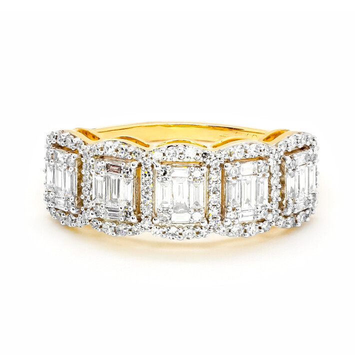 Prsten ze žlutého zlata s diamanty  JR26078Y