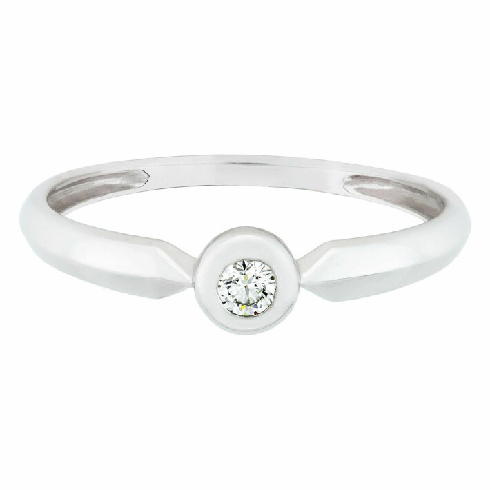 Zásnubní prsten z bílého zlata s diamantem KR051153011