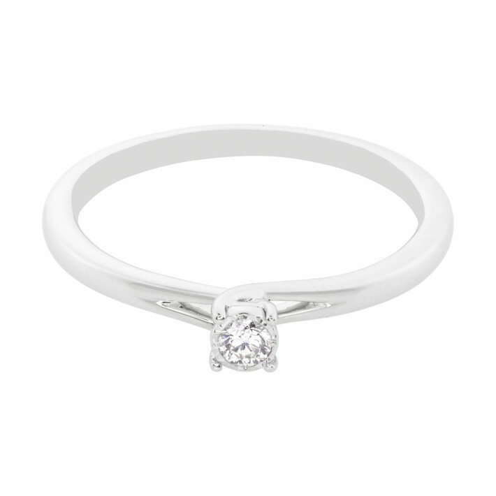 Zásnubní prsten z bílého zlata s diamantem KR119801