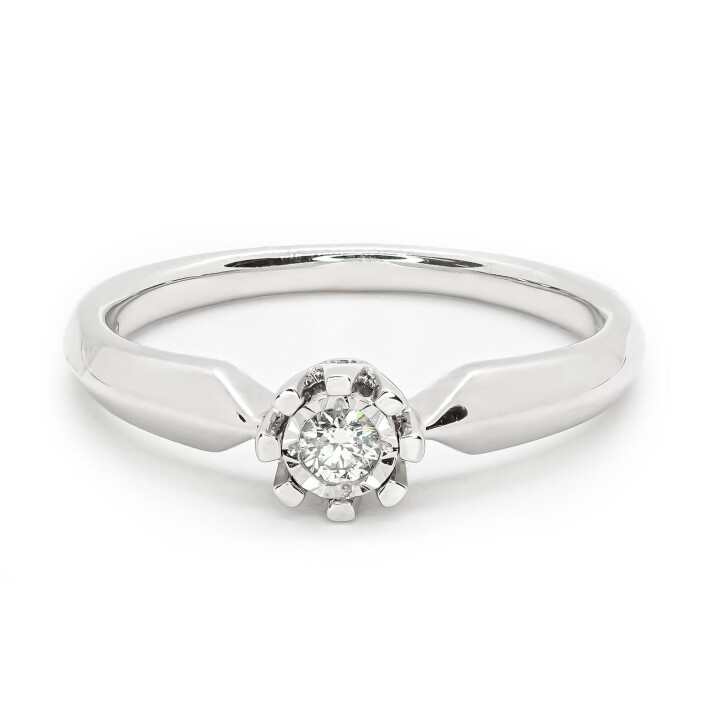 Zásnubní prsten z bílého zlata s diamantem KR68502W15