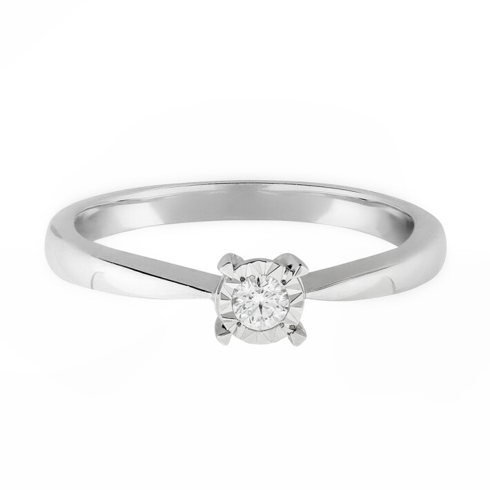 Zásnubní prsten z bílého zlata s diamantem KR83402