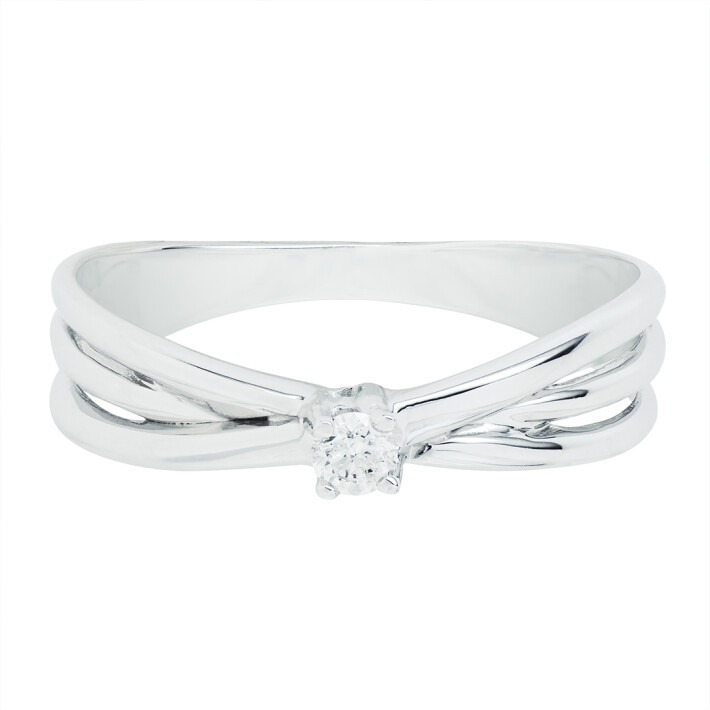 Zásnubní prsten z bílého zlata s diamantem LID2298007