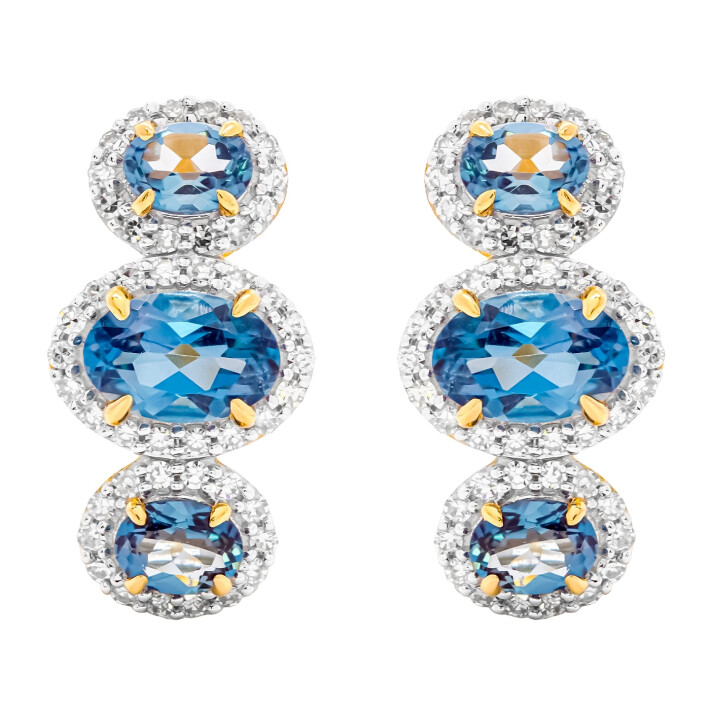 Náušnice ze žlutého zlata s topazem a diamanty  ME31735LBTYENG