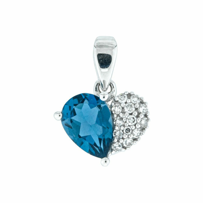 Přívěsek ve tvaru srdce s diamanty a topazem Altman Diamond P1017LBT