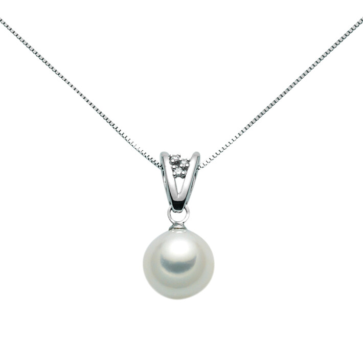 Zlatý náhrdelník s brilianty a perlou PCL5378