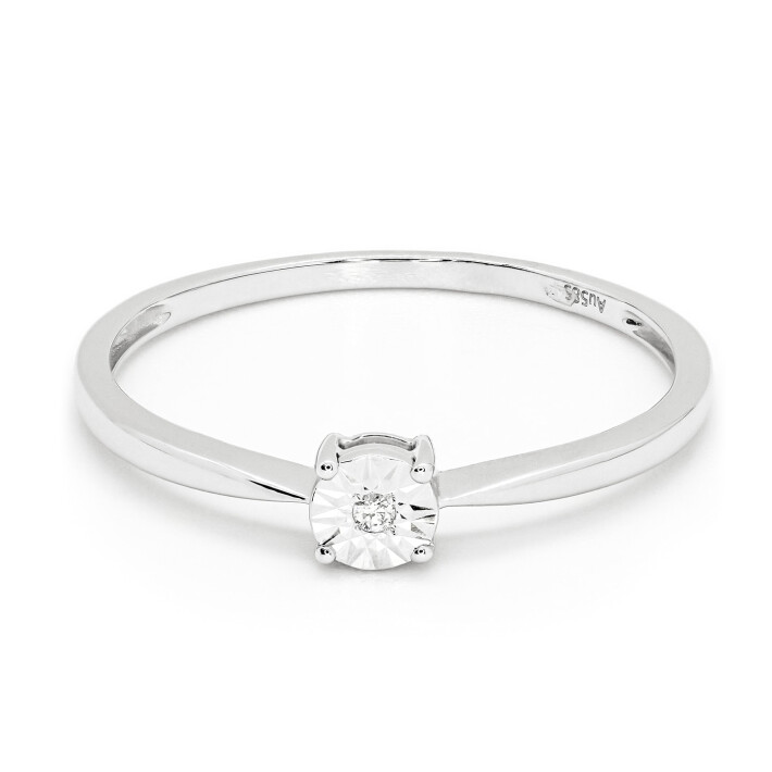 Zásnubní prsten z bílého s diamantem R1548W