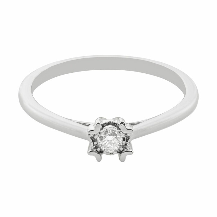 Zásnubní prsten z bílého zlata s diamantem R5295