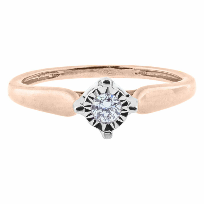 Zásnubní prsten z růžového zlata s diamantem R5525