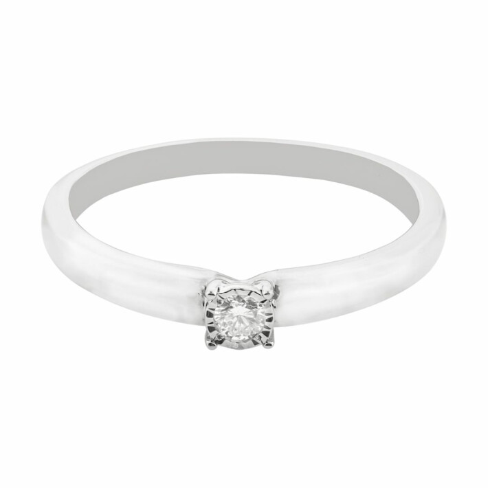 Zásnubní prsten z bílého zlata s diamantem R5910