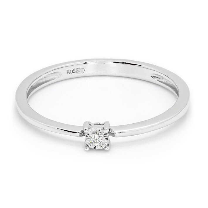 Zásnubní prsten z bílého zlata s diamantem R5919