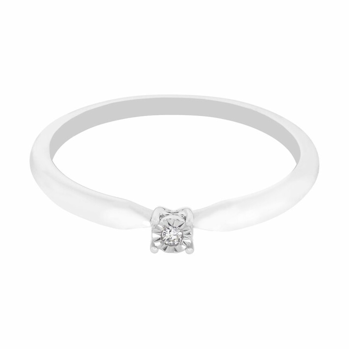 Zásnubní prsten z bílého zlata s diamantem R6028