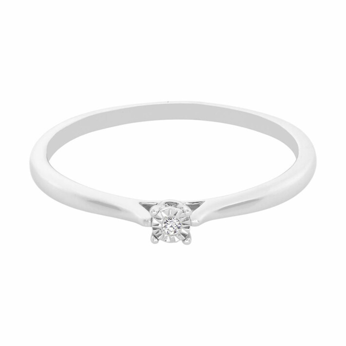 Zásnubní prsten z bílého zlata s diamantem R6030