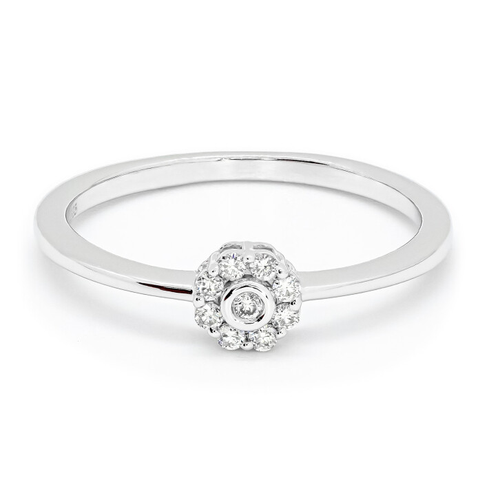 Prsten z bílého zlata s diamanty R6902W