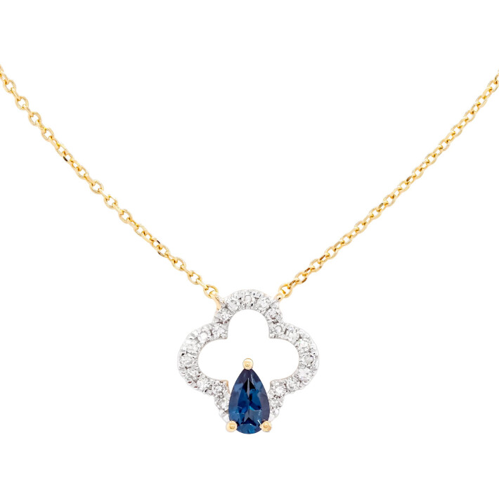 Náhrdelník ze žlutého zlata s topazem a diamanty RP21004LBTY