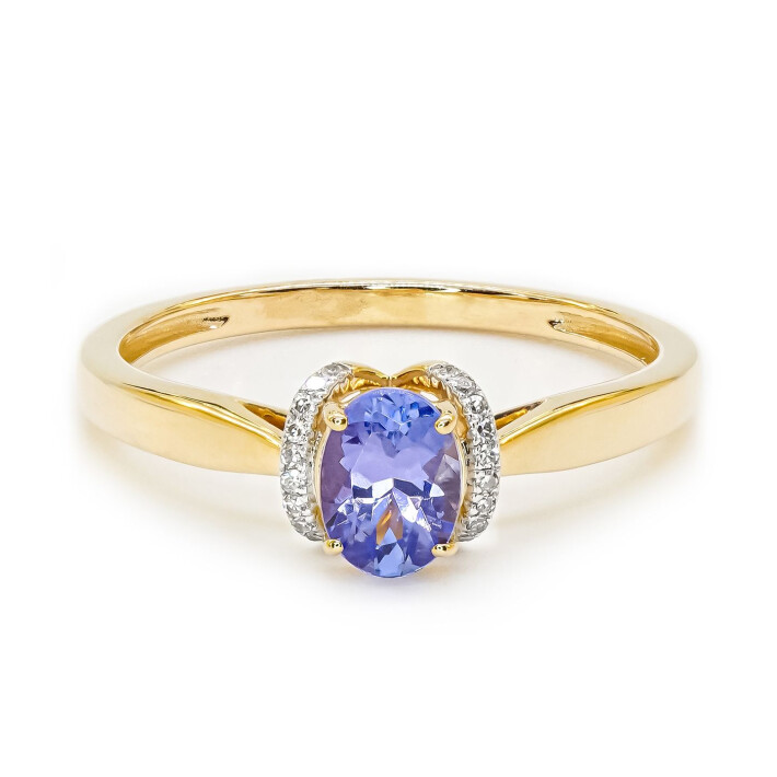 Zlatý prsten s tanzanitem a diamanty RR46087TNZY13