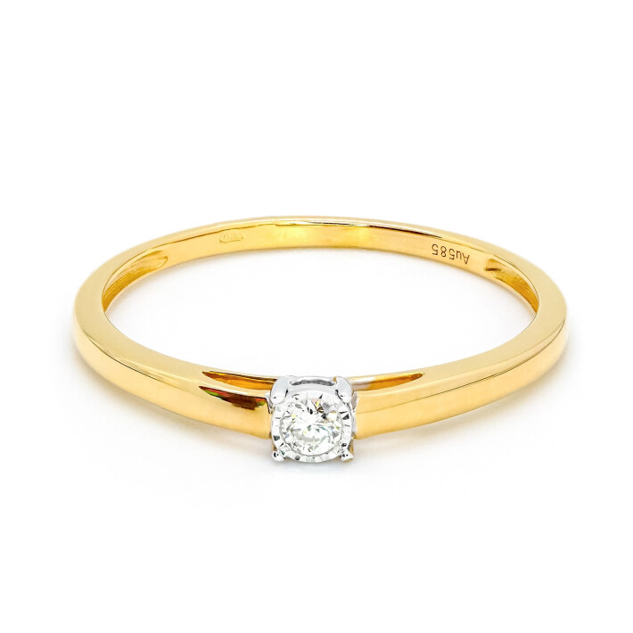 Zásnubní prsten ze žlutého zlata s diamantem  RR579Y