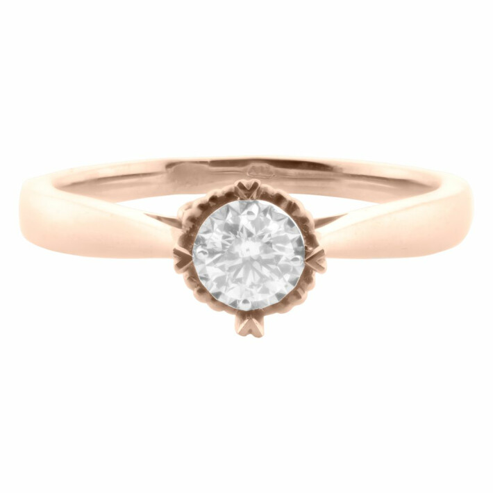 Zásnubní prsten z růžového zlata s diamantem VRM10