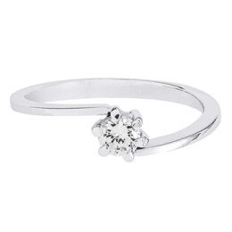 Zásnubní prsten z bílého zlata s diamantem 13ZP1500387C