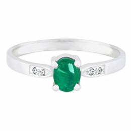 Zlatý prsten s diamanty a smaragdem 13ZP1901024